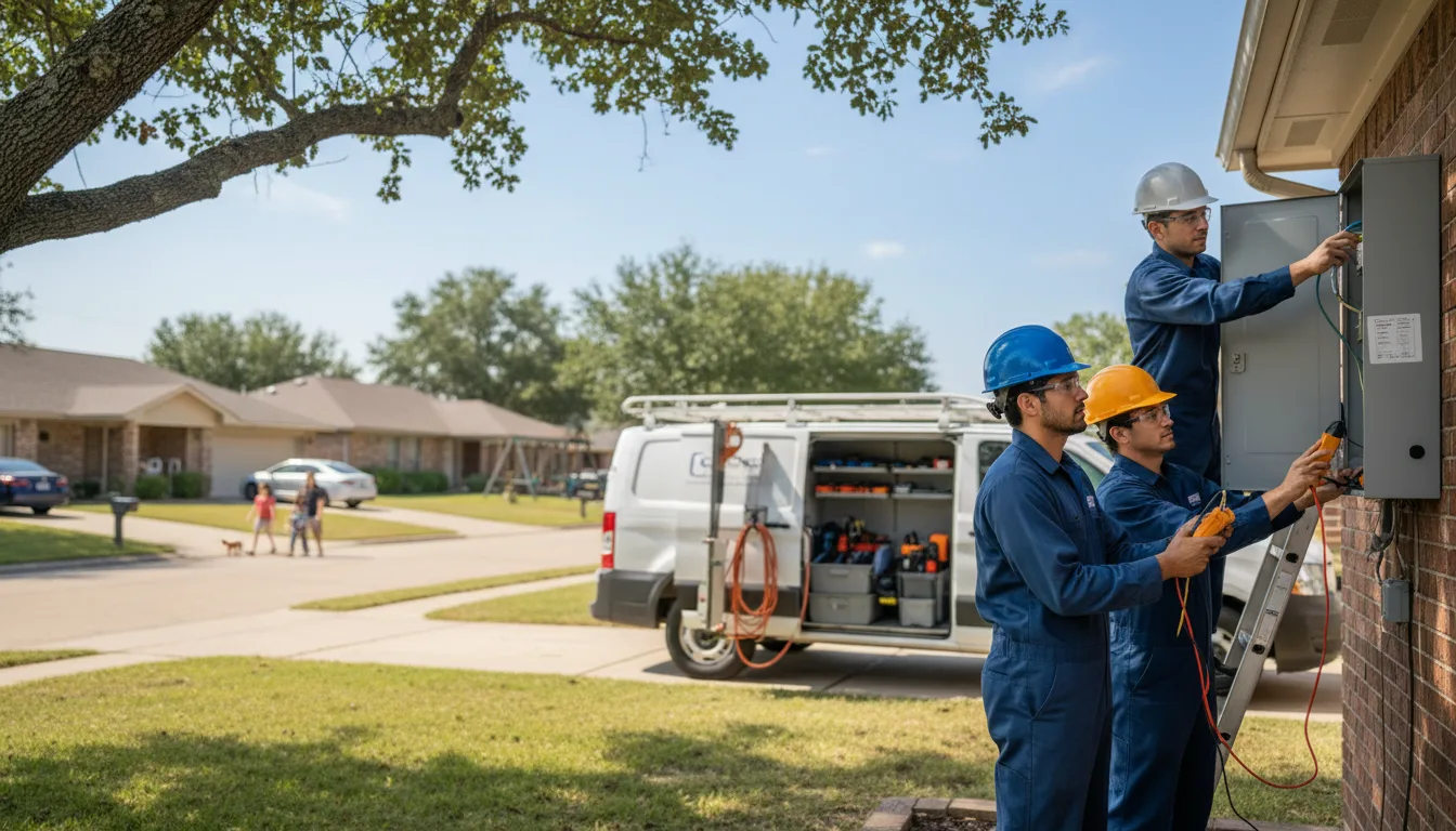 Certified electrician providing emergency electrical services in Teague, TX